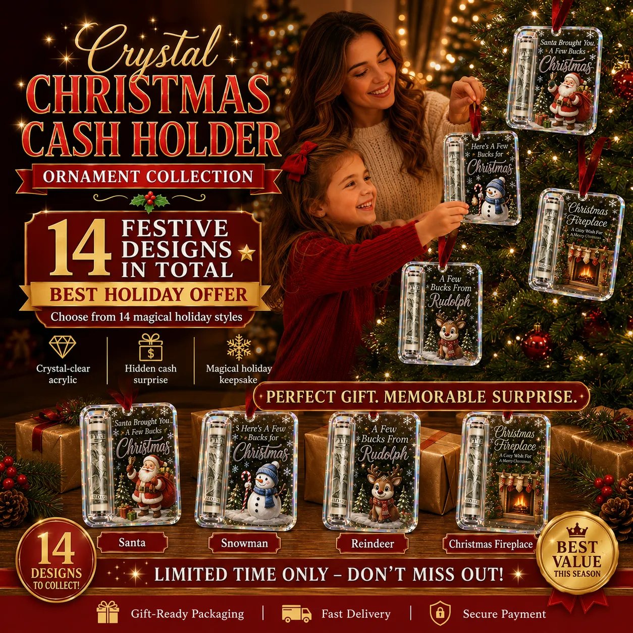 🔥Last Day 50% OFF - ✨🎄Christmas Cash Gift Holder Ornament
