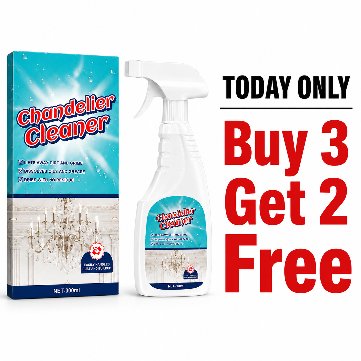 🔥 LAST DAY: Buy 2 Get 1 FREE — Powerful Chandelier Cleaner Spray