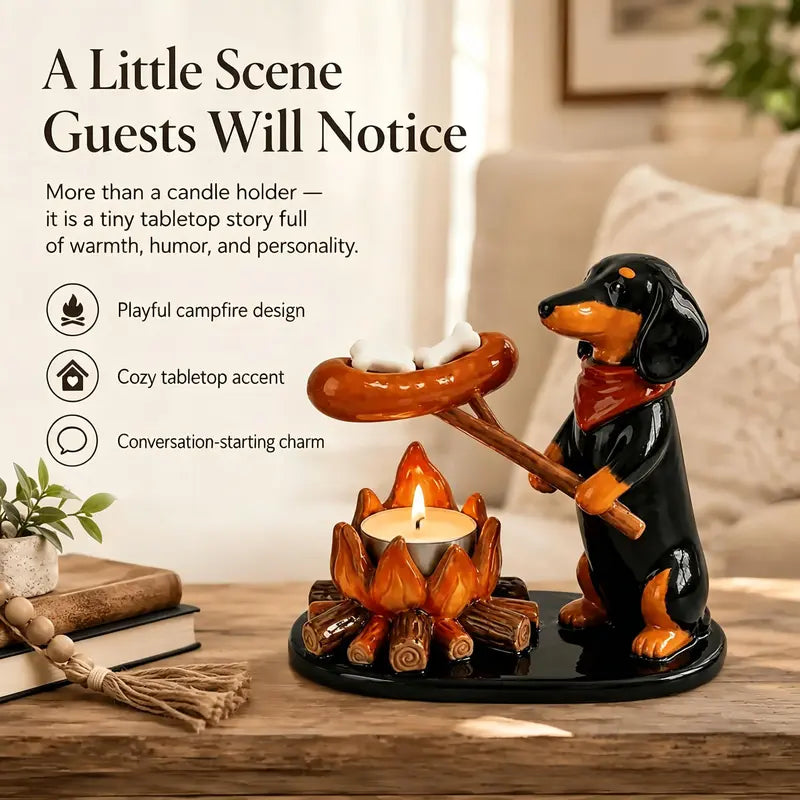 Animal bonfire resin tea wax stand - Cartoon-shaped barbecue small animal design - Atmosphere-scented scented candle base