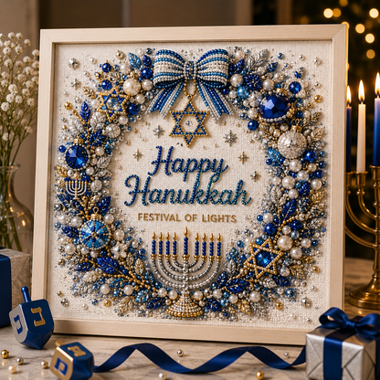 💙 50% OFF Festival of Lights Sale - DIY Hanukkah Pearl Art Kit ✨