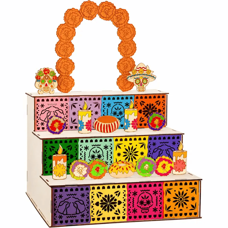 🔥Last Day 49% OFF - 🎃🏵️Day of the Dead Wooden Altar Display Set | 💕Death is not the end of life, forgetting is(📦Buy 2 Free Shipping)