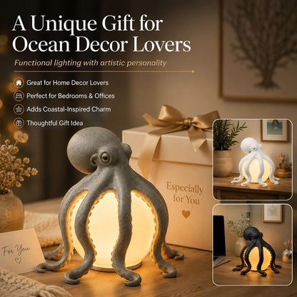 🎁🎉Last Day 49%OFF🌟🐙 Ocean Sculpture Octopus Ambient Table Lamp