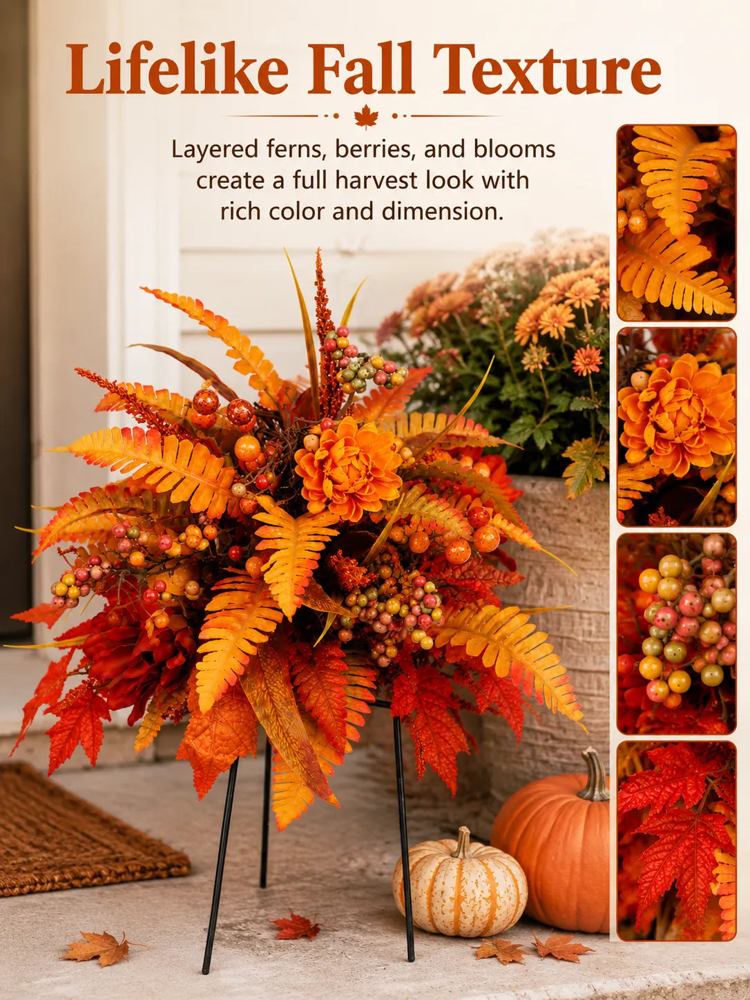 🍂LAST DAY SALE 50% OFF🍂Autumn Harvest Floral Garden Stake Arrangement