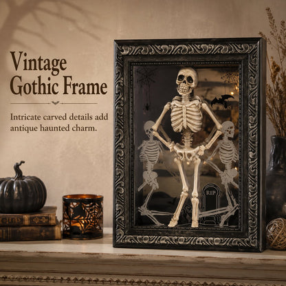 💀Dancing Skeleton Infinity Mirror Frame | Stunning Depth LED Decor, Perfect Halloween Gift For Gothic Style Fans