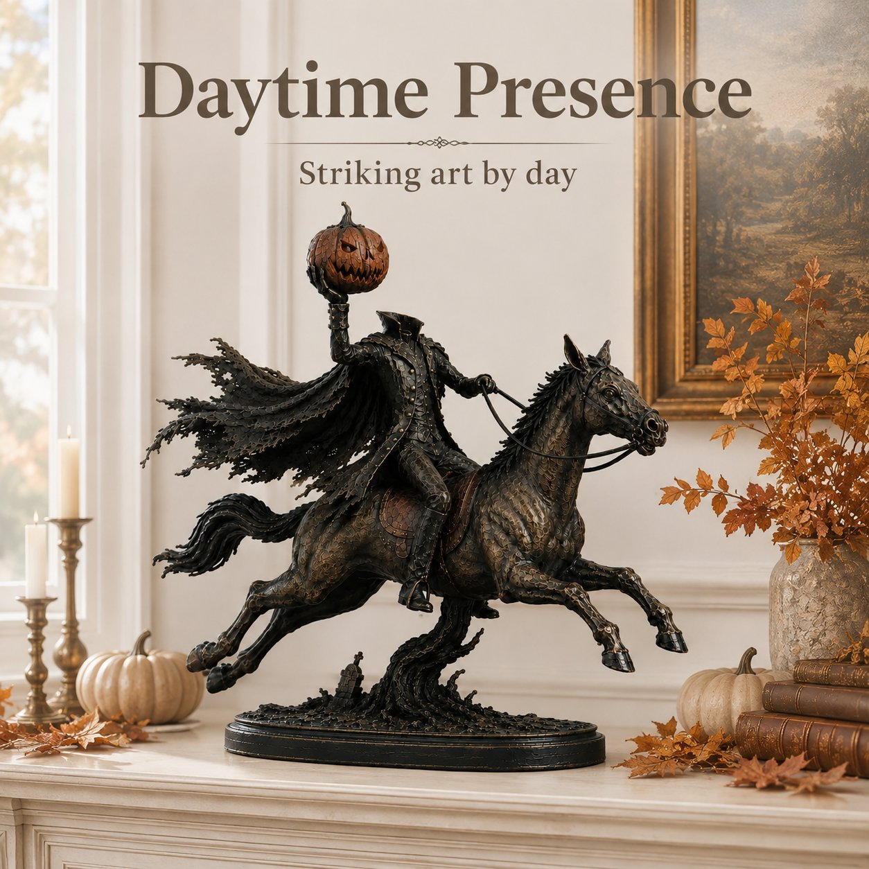 ⏰Limited Stock 50% OFF - 🎃🏇Midnight Chase Headless Horseman Statue | Awaken the Legend of the Hollow(✨Same as the video)