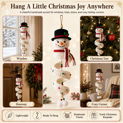 🔥 Limited Time Sale 49% OFF – ☃️ Crochet Snowman Spiral Ornament DIY Kit | Complete Beginner-Friendly Set with Soft Yarn, Crochet Hook, Festive Beads, Snowflakes & Step-by-Step Guide 🧶🎄✨
