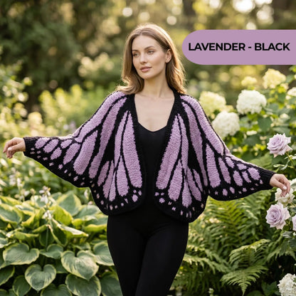 🦋 Monarch Butterfly Cardigan – Handcrafted, Bold & One of a Kind 🧶✨