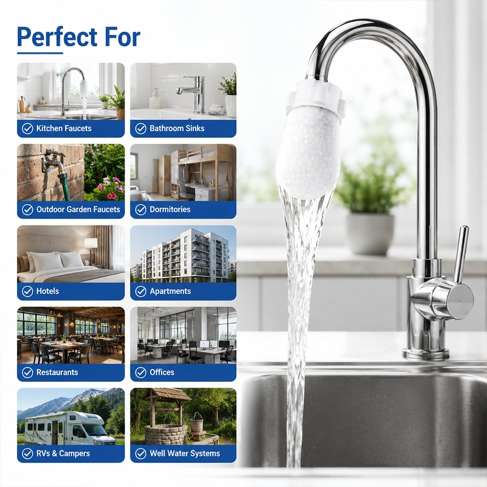 💧Universal Faucet Filter Cotton Bags | 100 PCS Splash-Proof Set