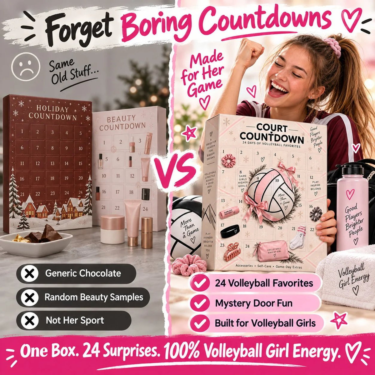 ⏳ Last Day 49% OFF – 🏐 2026 Volleyball Advent Calendar | 24 Mystery Doors with Sporty Surprises for Players & Volleyball Fans 🎁