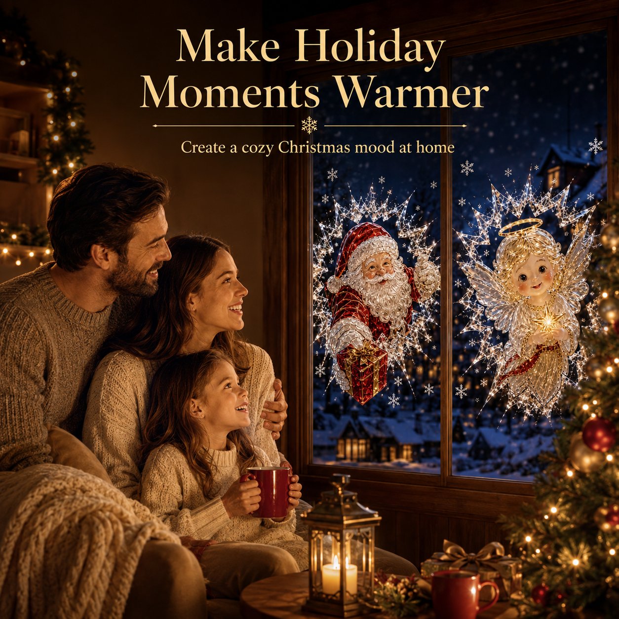 🔥Last Day 50% OFF - 🎅 2026 Christmas Window Decals – 3D Crack Glass Holiday Decorations for a Magical Winter Wonderland