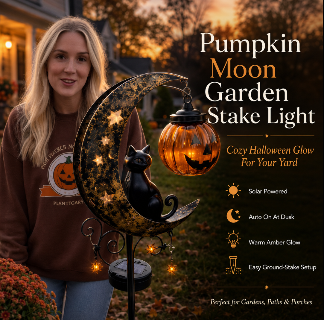 🌙 Solar-Powered Black Cat Garden Stake Light – Create a Magical Halloween Glow in Your Yard