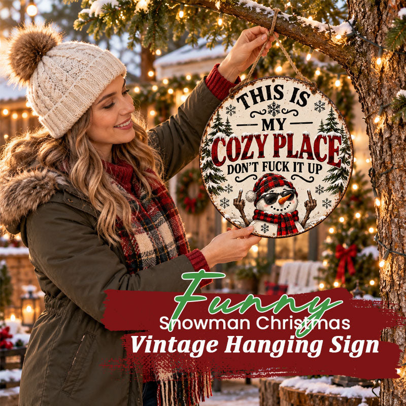 “This Is My Cozy Place” Funny Christmas Door Sign