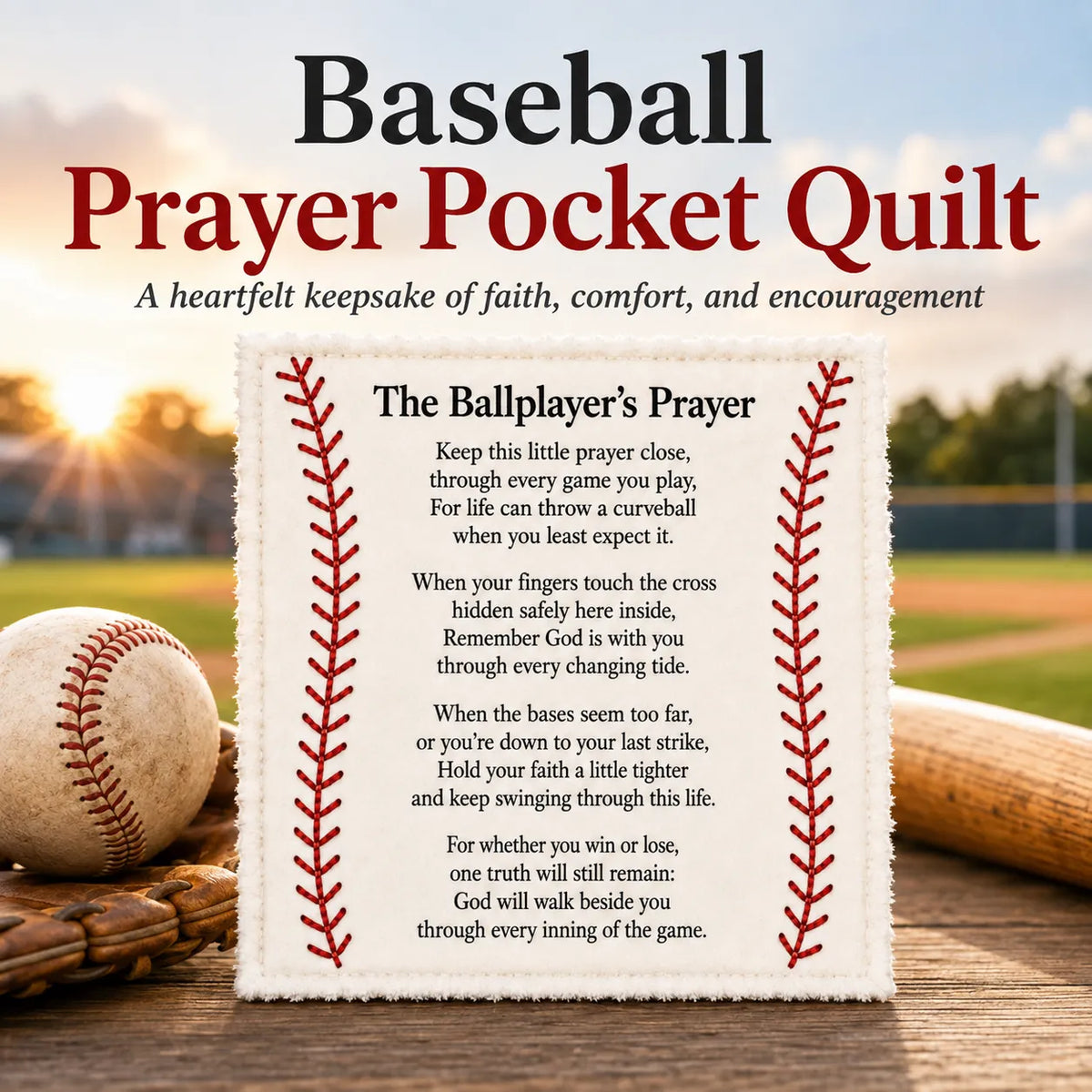 ⚾ Last Day 50% OFF - Baseball Prayer Pocket Quilt