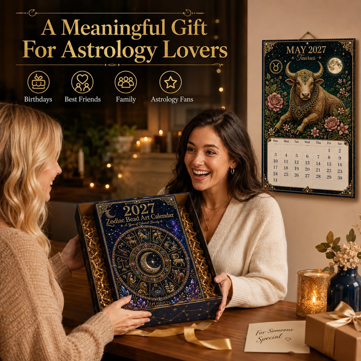 🌙 Beginner-Friendly 2027 Twelve Zodiac Bead Art Calendar Kit | Complete Kit with Zodiac Design Base, Decorative Beads & Step-by-Step Guide Included 💕
