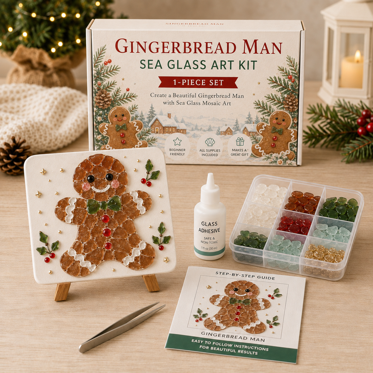 🎄 Christmas Sea Glass Art Kit