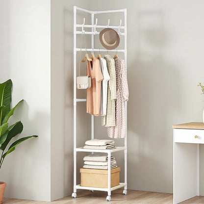 Multi-Functional Rolling Garment Rack with Bottom Storage