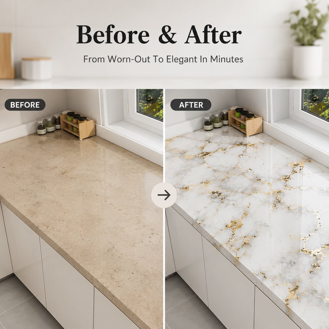 Gold Marble Pattern Self-Adhesive Wallpaper Roll