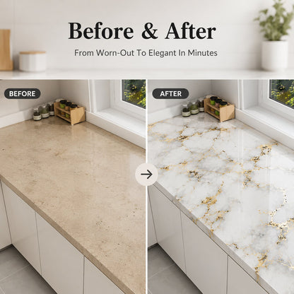 Gold Marble Pattern Self-Adhesive Wallpaper Roll