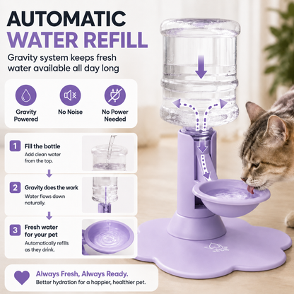 🐾 Automatic Pet Water Dispenser – Gravity Self Refilling Cat & Dog Water Bowl