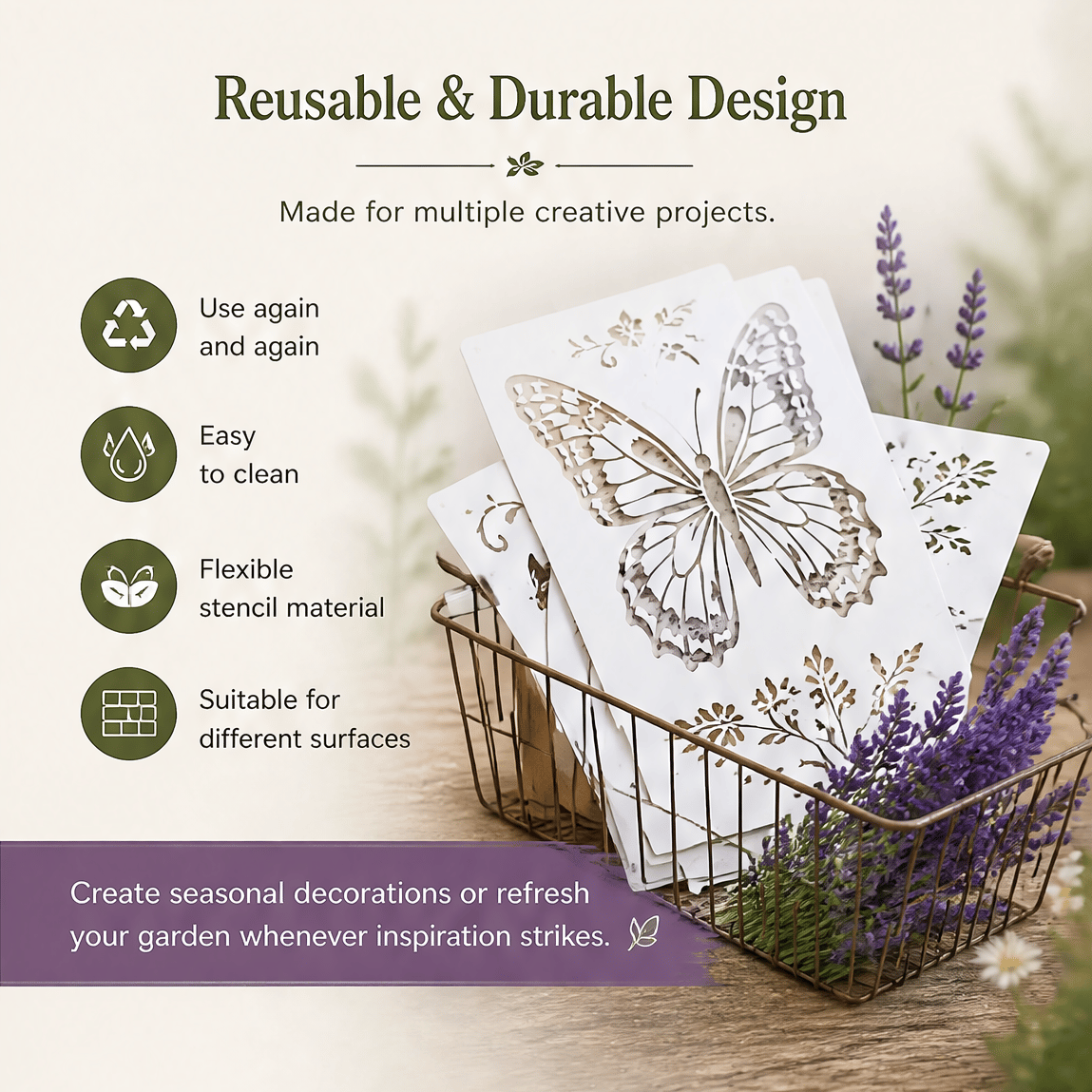 🔥LAST DAY 50% OFF - 🌿 Garden Wall Stencil™ – Reusable DIY Kit for Walls, Fences & Patios