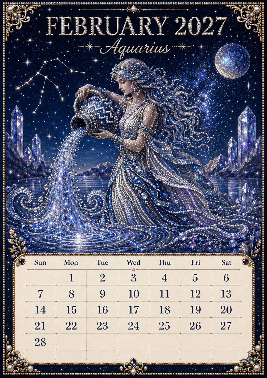 🌙 Beginner-Friendly 2027 Twelve Zodiac Bead Art Calendar Kit | Complete Kit with Zodiac Design Base, Decorative Beads & Step-by-Step Guide Included 💕