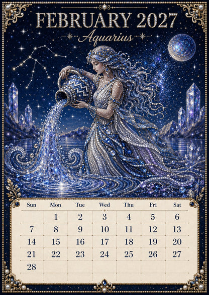 🌙 Beginner-Friendly 2027 Twelve Zodiac Bead Art Calendar Kit | Complete Kit with Zodiac Design Base, Decorative Beads & Step-by-Step Guide Included 💕