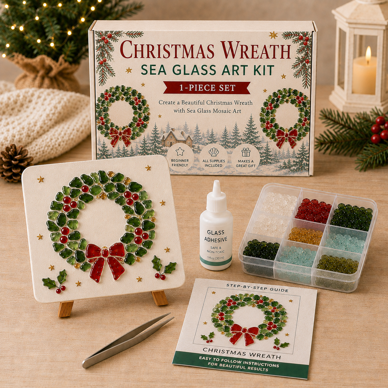 🎄 Christmas Sea Glass Art Kit