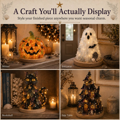 🎉⏳ 49% OFF – 🎃 Beginner-Friendly DIY Lighted Sea Glass Halloween Character Kit Collection | Complete Kit with Sea Glass Pieces, LED Lights & Step-by-Step Guide Included 💕