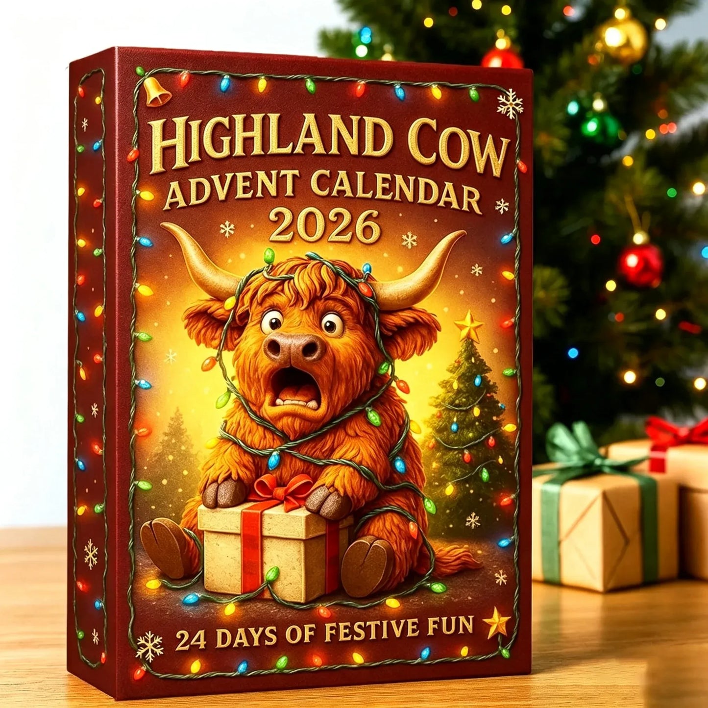 🎄 24 Days of Highland Cow Christmas Advent Calendar 2026 | 24 Unique 3D Cow Figures