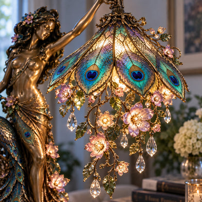 ✨🦚 Peacock Goddess Table Lamp