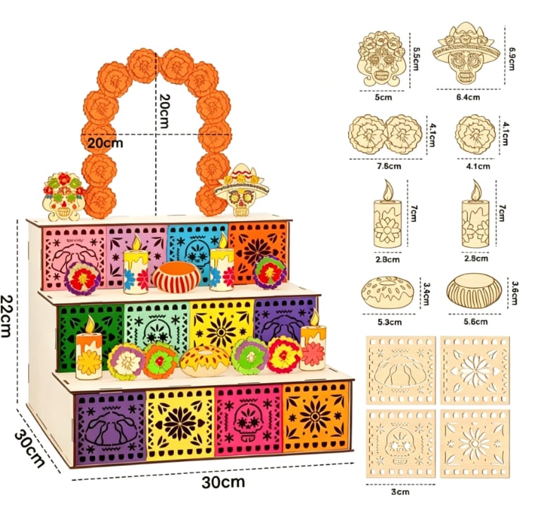 🔥Last Day 49% OFF - 🎃🏵️Day of the Dead Wooden Altar Display Set | 💕Death is not the end of life, forgetting is(📦Buy 2 Free Shipping)