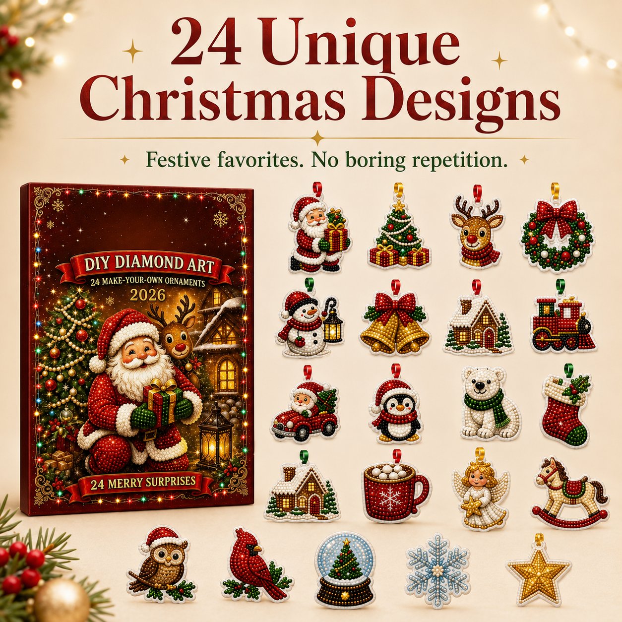 🔥Last Day 49% OFF - 🎄🎅 24 Christmas Ornaments To Make & Hang