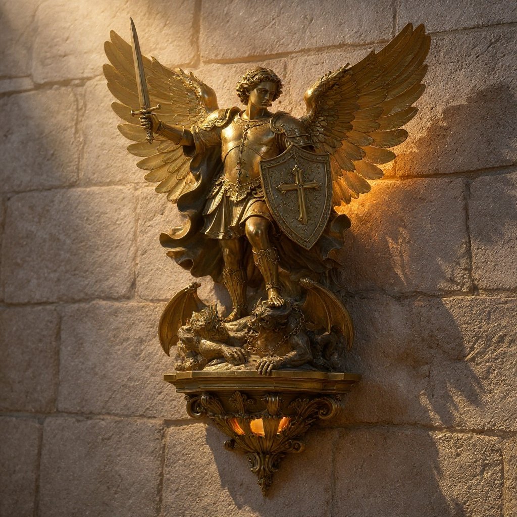 🔥😇2026 Archangel Michael Wall Lamp – Guardian of Light & Valor ⚔️🛡️