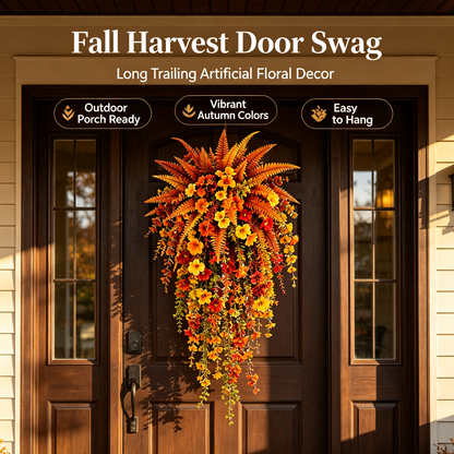 🍂Artificial Autumn Harvest Swag Front Door & Farmhouse Porch Hanging Seasonal Decor