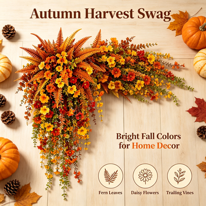🍂Artificial Autumn Harvest Swag Front Door & Farmhouse Porch Hanging Seasonal Decor