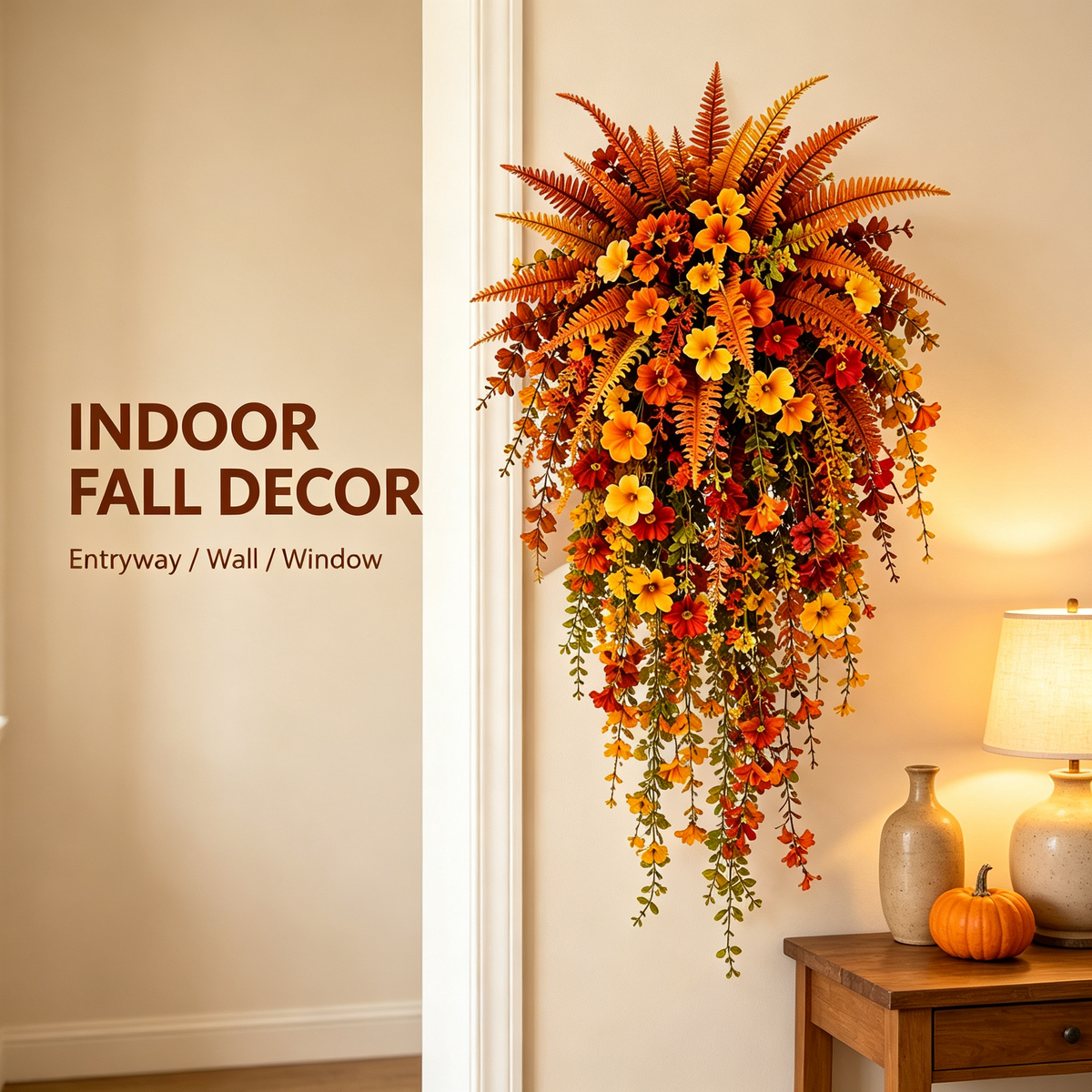 🍂Artificial Autumn Harvest Swag Front Door & Farmhouse Porch Hanging Seasonal Decor