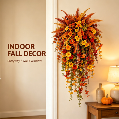 🍂Artificial Autumn Harvest Swag Front Door & Farmhouse Porch Hanging Seasonal Decor