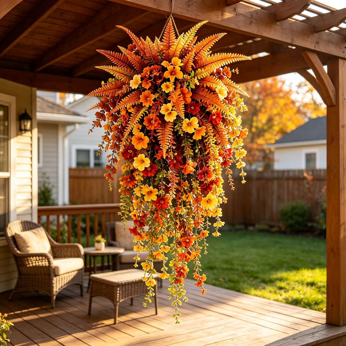 🍂Artificial Autumn Harvest Swag Front Door & Farmhouse Porch Hanging Seasonal Decor