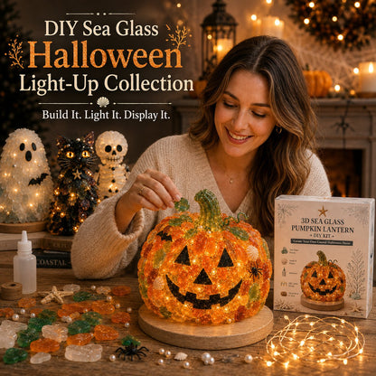 🎉⏳ 49% OFF – 🎃 Beginner-Friendly DIY Lighted Sea Glass Halloween Character Kit Collection | Complete Kit with Sea Glass Pieces, LED Lights & Step-by-Step Guide Included 💕