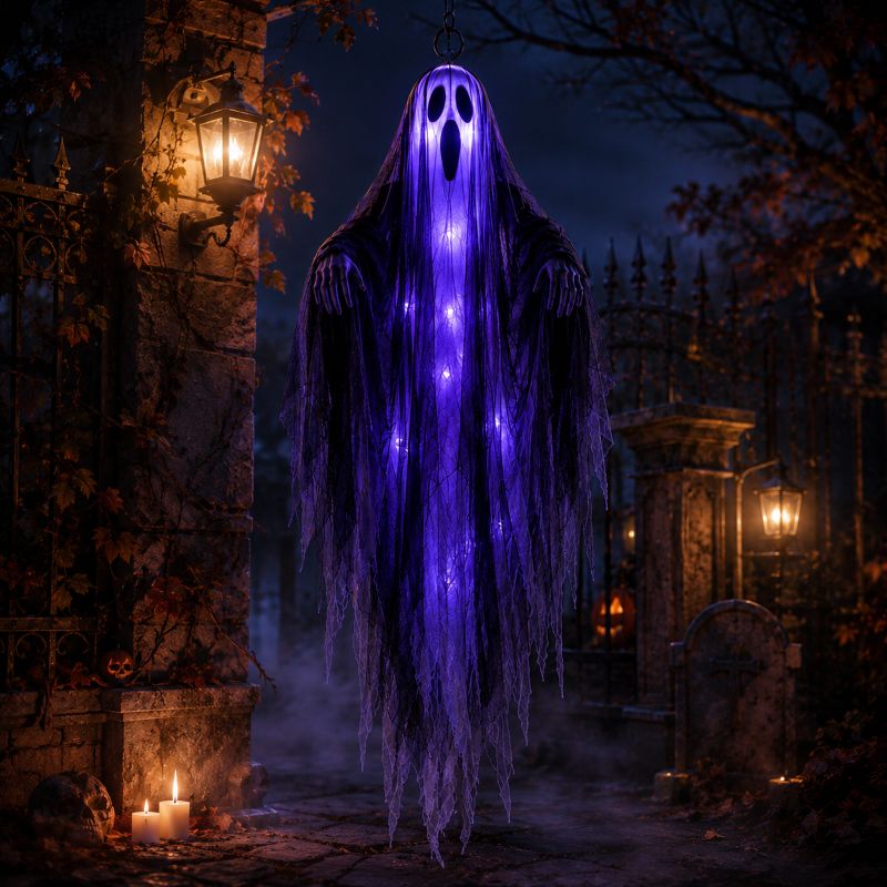 👻🌙 Hauntingly Beautiful Floating Ghost Lights – 4-Style Halloween Collection