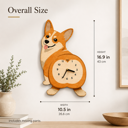 Swing Tail Dachshund Wooden Wall Clock 🐶