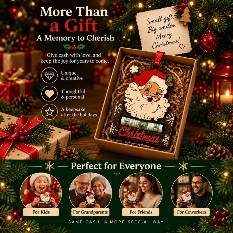 🎄 Wooden Christmas Cash Gift Keepsake Ornament™