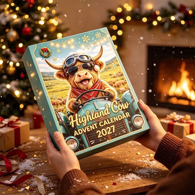 🐮✨Highland Cow Advent Calendar 2027 | Cute Highland Cow Mini Figurines Advent Box
