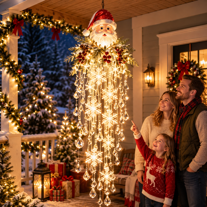 Crystal Cascade Christmas Light™ – Hanging Snowflake & Crystal LED Porch Décor ✨❄️