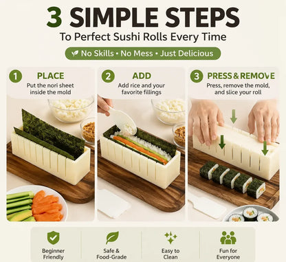 🍣 49% OFF Sushi Maker Mold – Perfect Homemade Rolls Made Easy