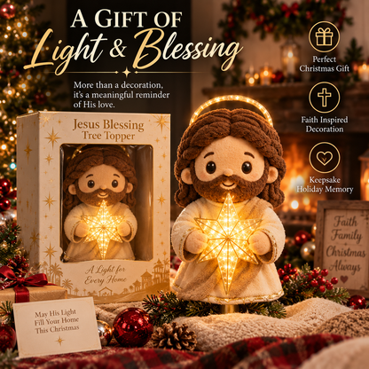 ✝️Cute Jesus Blessing Tree Topper – A Light of Faith for Your Christmas Tree