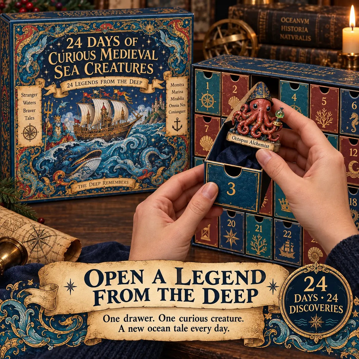 📅24 Days of Curious Medieval Sea Creatures🐙