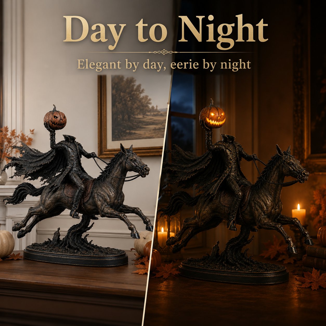 ⏰Limited Stock 50% OFF - 🎃🏇Midnight Chase Headless Horseman Statue | Awaken the Legend of the Hollow(✨Same as the video)