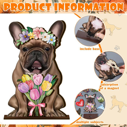 🎉🐾 Interchangeable Seasonal Animal Wooden Decor Set