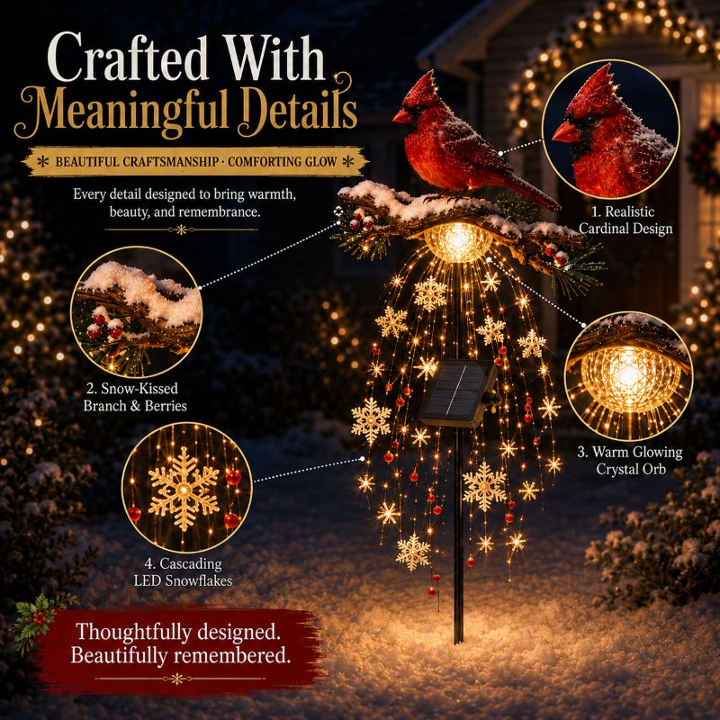 ❤️ Solar Cardinal Memory Fountain™ – Remembrance Garden Stake Light